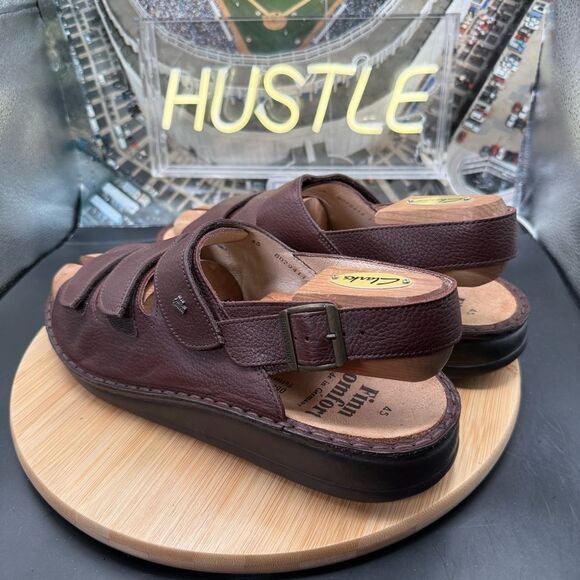 Finn Comfort Sylt Sandals Men 45 Leather Triple Strap Slingback Made in Germany main image 3